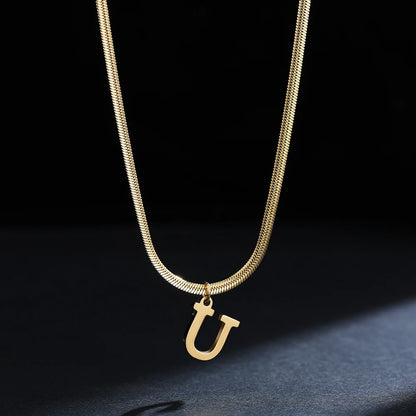 SNAKE GOLD LETTER A-Z NECKLACE