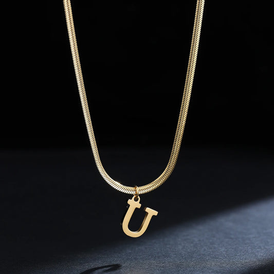 SNAKE GOLD LETTER A-Z NECKLACE