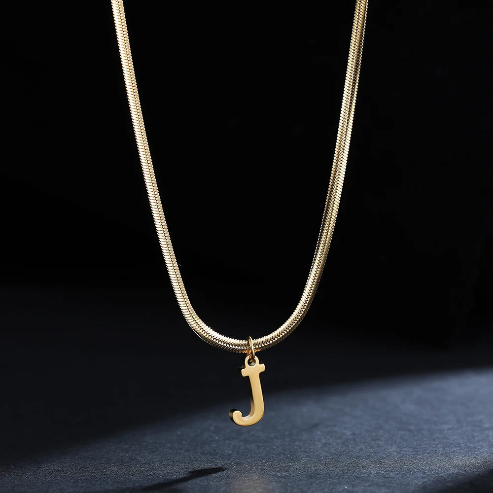 SNAKE GOLD LETTER A-Z NECKLACE