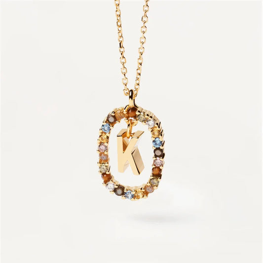 MULTI STONE INITIAL A-Z NECKLACE