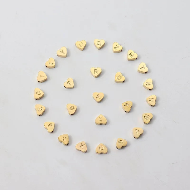 PEARL HEART LETTER A-Z BRACELET