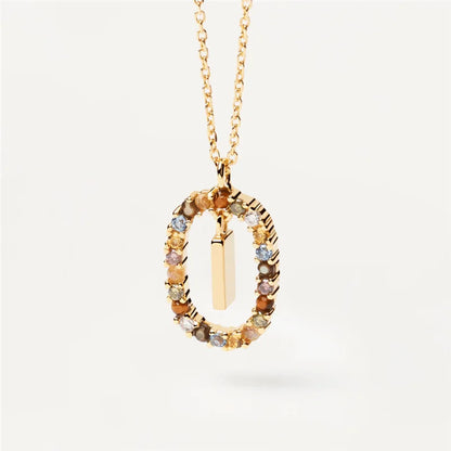 MULTI STONE INITIAL A-Z NECKLACE