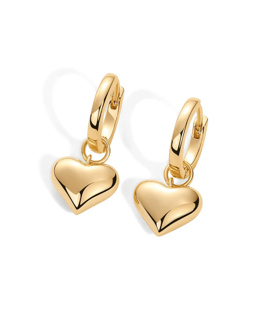 SOLID HEART HOOP EARRINGS