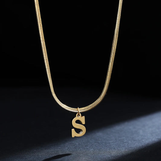 SNAKE GOLD LETTER A-Z NECKLACE