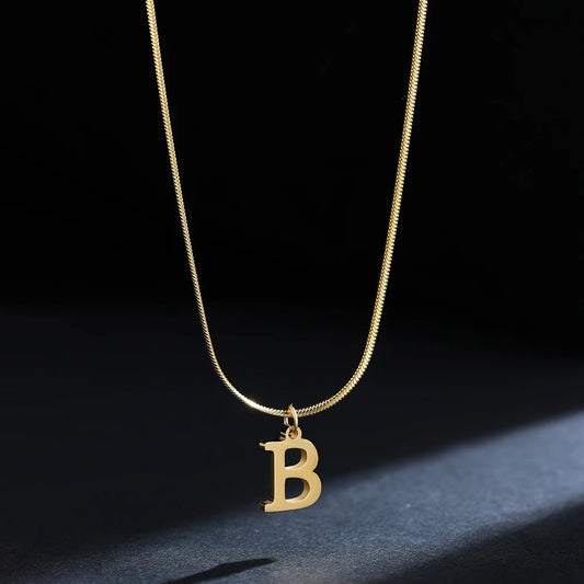 SNAKE GOLD LETTER A-Z NECKLACE
