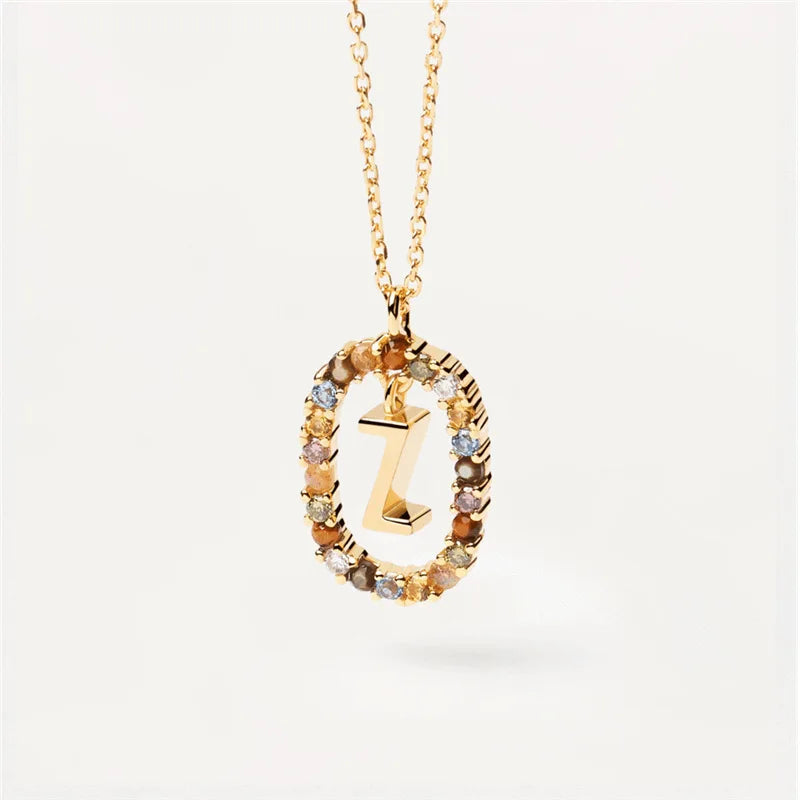 MULTI STONE INITIAL A-Z NECKLACE