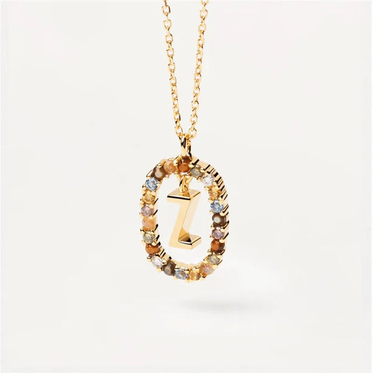 MULTI STONE INITIAL A-Z NECKLACE