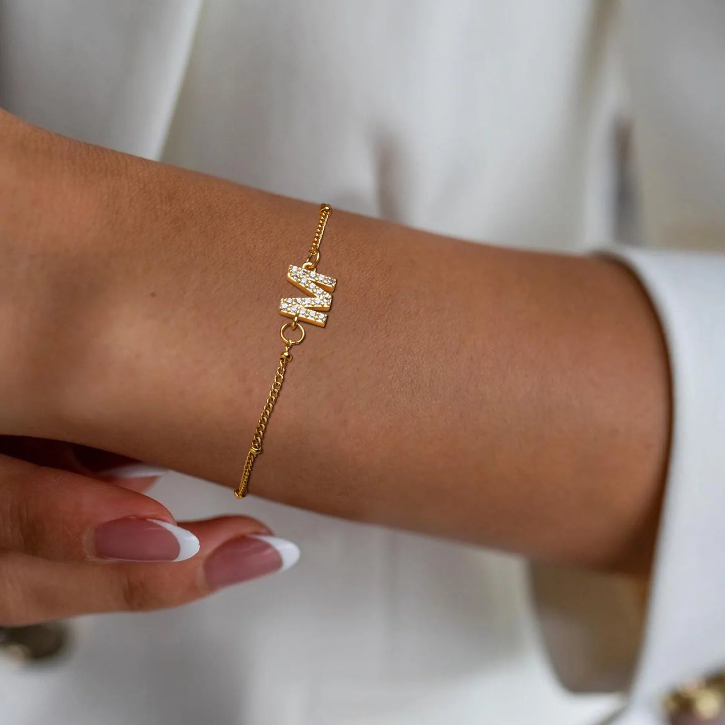 DAINTY TENNIS INTIAL A-Z BRACELET
