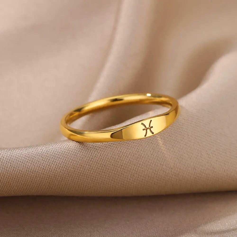 PISCES - ZODIAC GOLD RING