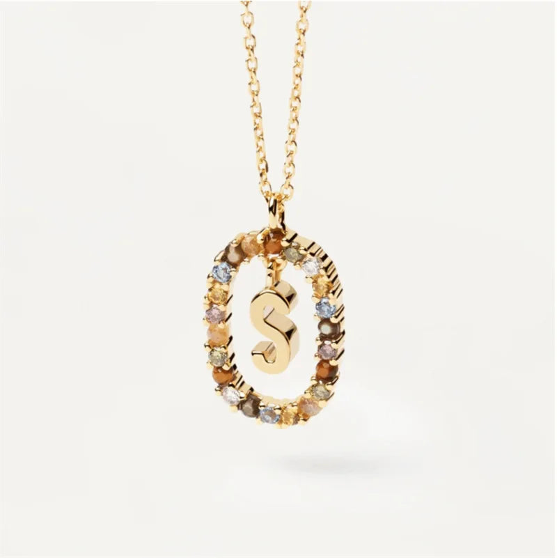 MULTI STONE INITIAL A-Z NECKLACE