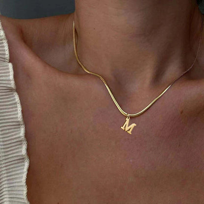 SNAKE GOLD LETTER A-Z NECKLACE