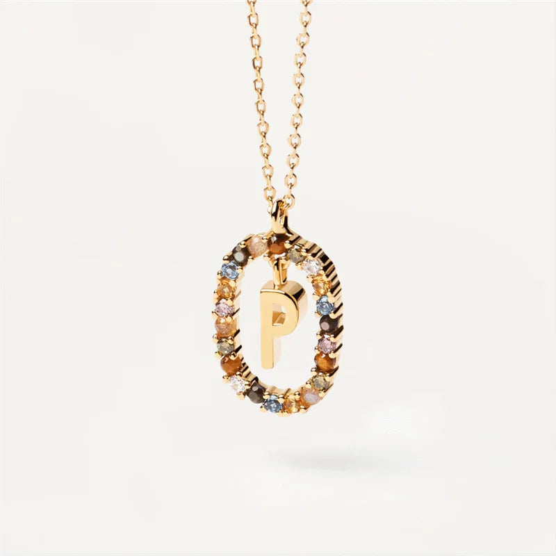 MULTI STONE INITIAL A-Z NECKLACE