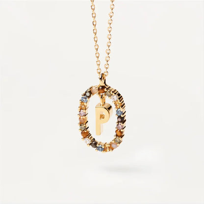 MULTI STONE INITIAL A-Z NECKLACE