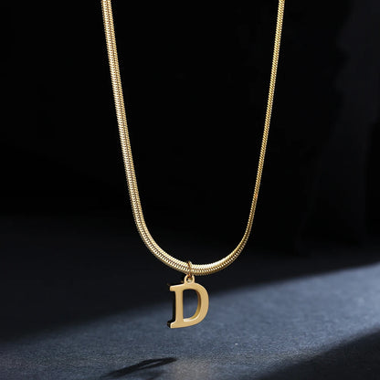 SNAKE GOLD LETTER A-Z NECKLACE