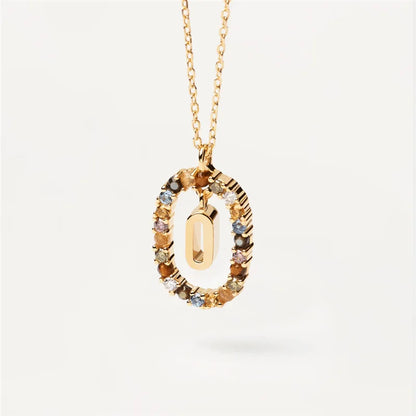 MULTI STONE INITIAL A-Z NECKLACE