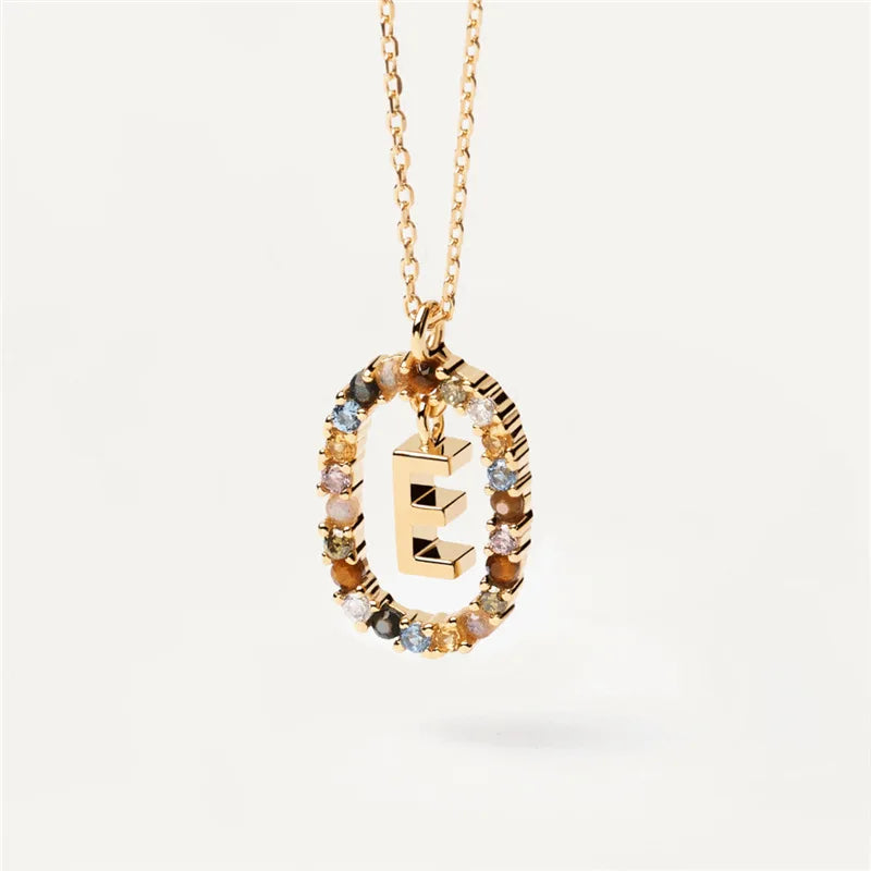 MULTI STONE INITIAL A-Z NECKLACE