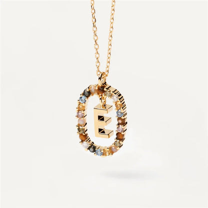 MULTI STONE INITIAL A-Z NECKLACE