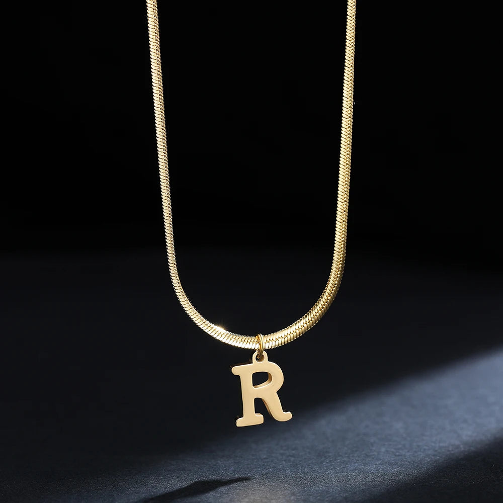 SNAKE GOLD LETTER A-Z NECKLACE