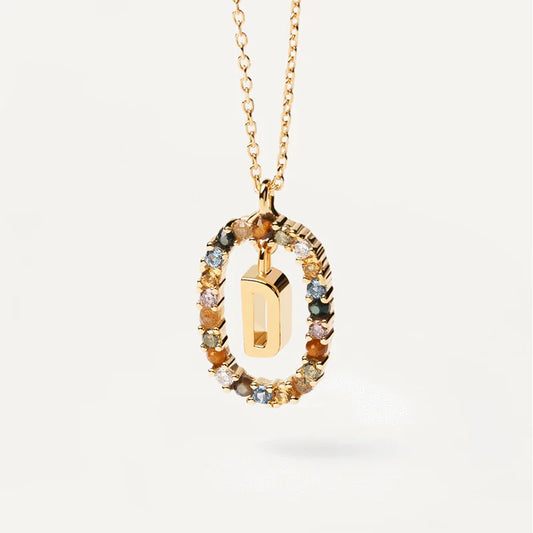 MULTI STONE INITIAL A-Z NECKLACE