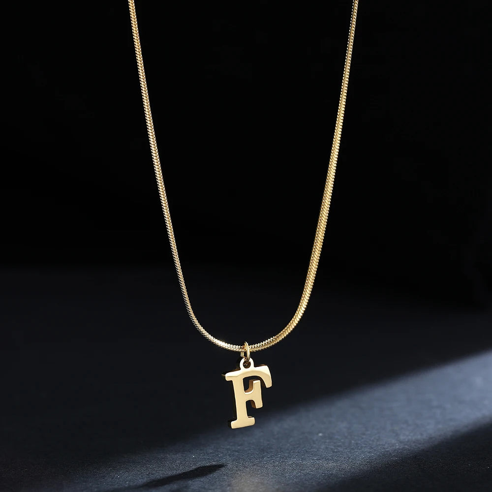 SNAKE GOLD LETTER A-Z NECKLACE