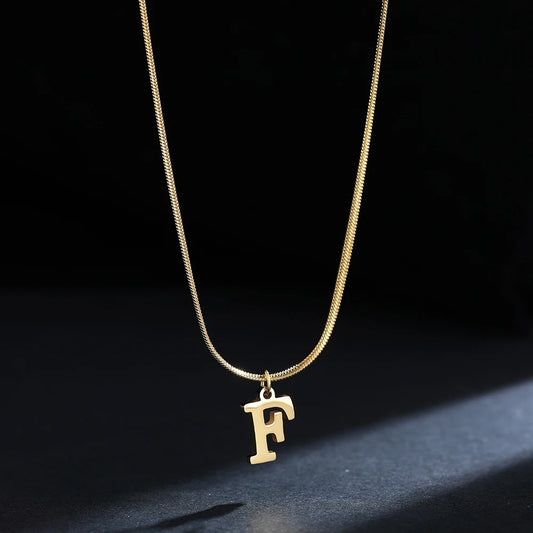 SNAKE GOLD LETTER A-Z NECKLACE