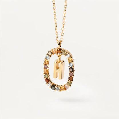 MULTI STONE INITIAL A-Z NECKLACE