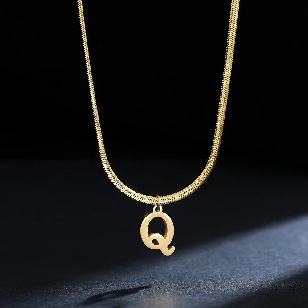 SNAKE GOLD LETTER A-Z NECKLACE