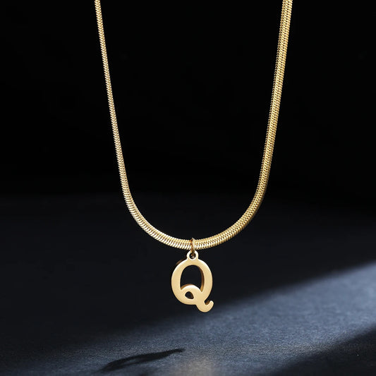 SNAKE GOLD LETTER A-Z NECKLACE