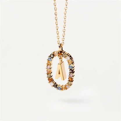 MULTI STONE INITIAL A-Z NECKLACE