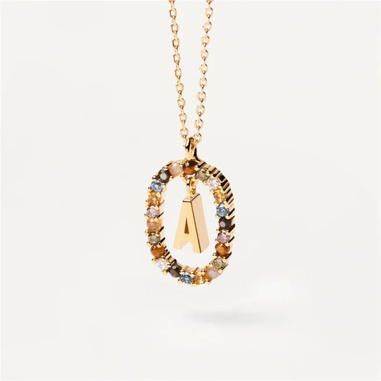 MULTI STONE INITIAL A-Z NECKLACE