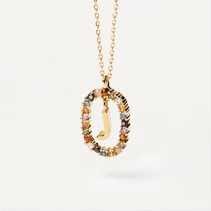 MULTI STONE INITIAL A-Z NECKLACE