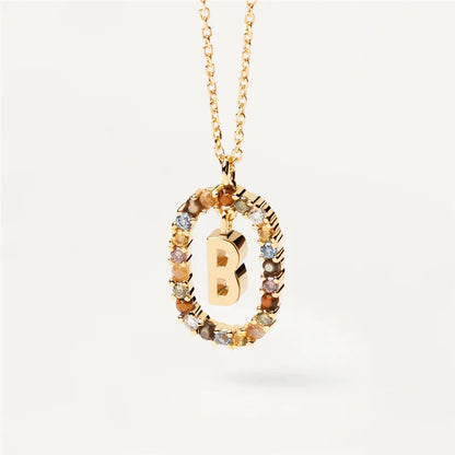 MULTI STONE INITIAL A-Z NECKLACE