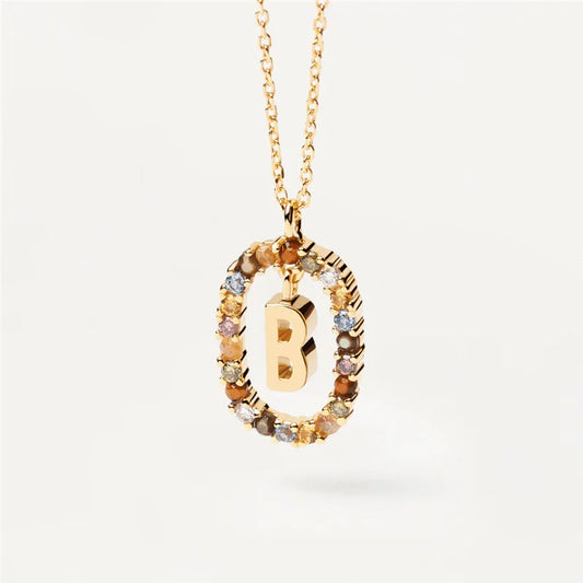 MULTI STONE INITIAL A-Z NECKLACE