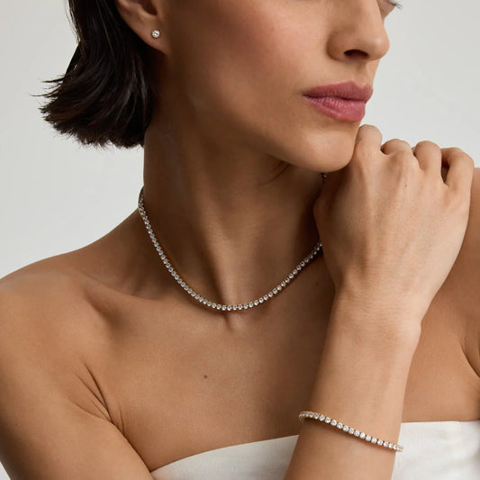 HALO - TENNIS GOLD & SILVER NECKLACE BUNDLE