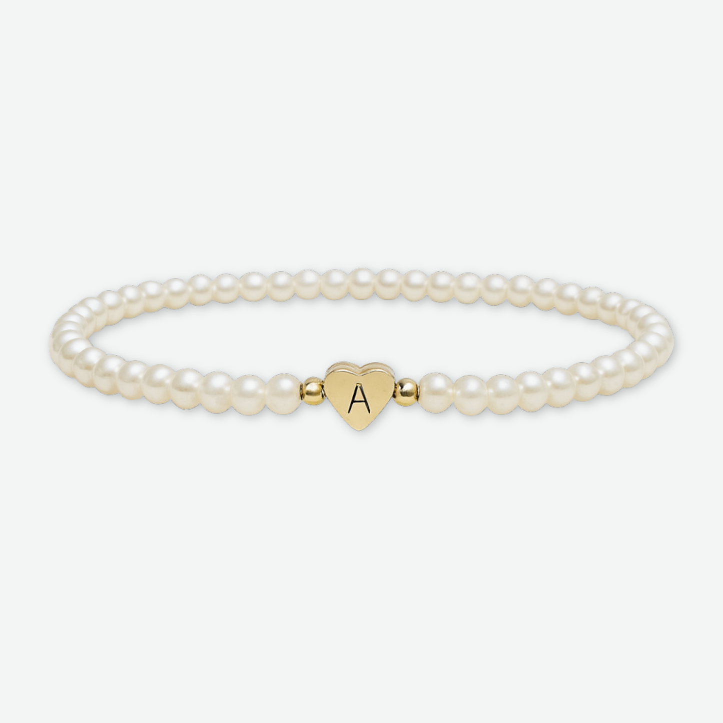 PEARL HEART LETTER A-Z BRACELET
