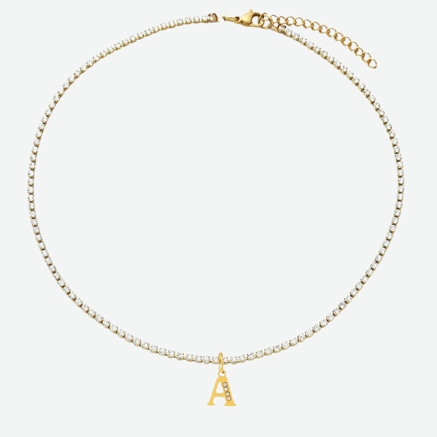 TENNIS INTIAL CHOKER A-Z NECKLACE