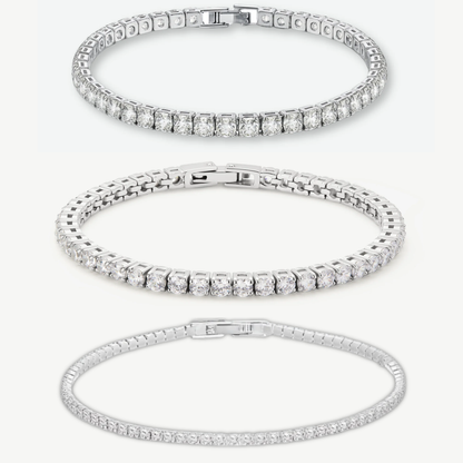 HALO - TENNIS MULTI-SIZE SILVER BRACELET BUNDLE