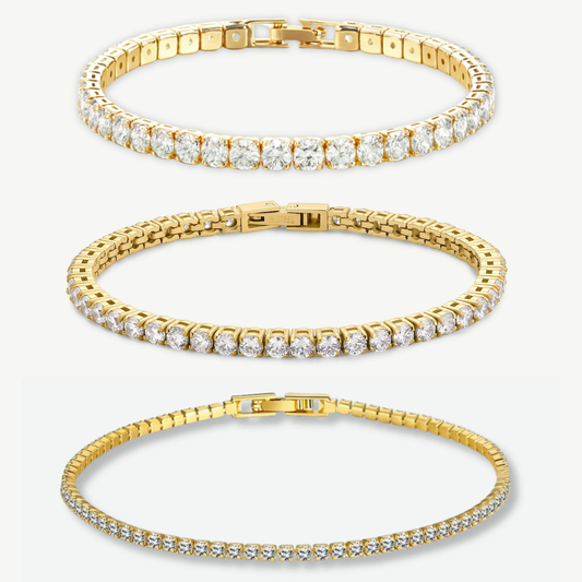 HALO - TENNIS MULTI-SIZE GOLD BRACELET BUNDLE