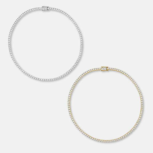 HALO - TENNIS GOLD & SILVER NECKLACE BUNDLE
