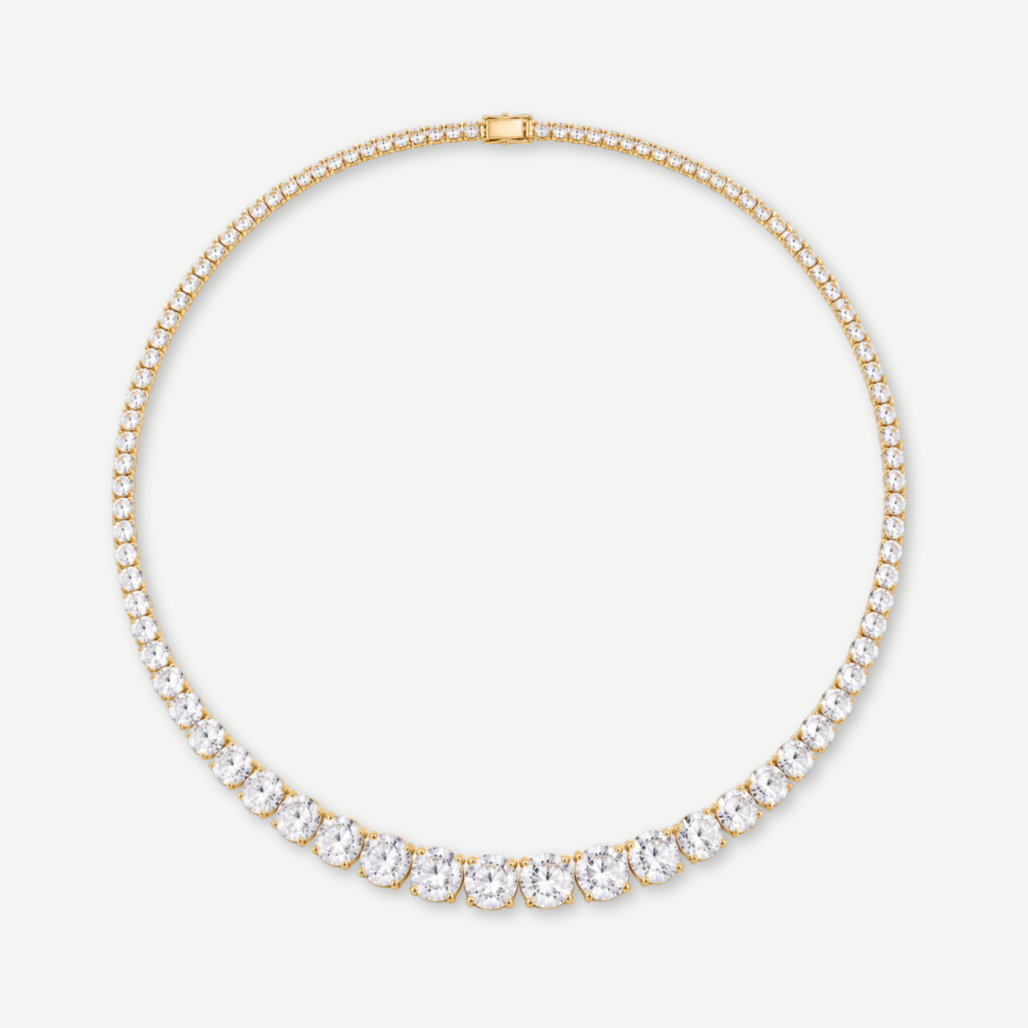 HALO GRADUATED - TENNIS NECKLACE / GOLD