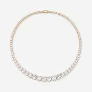 HALO GRADUATED - TENNIS NECKLACE / GOLD