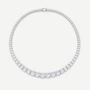 HALO GRADUATED - TENNIS NECKLACE / SILVER
