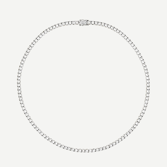 HALO - TENNIS NECKLACE / SILVER
