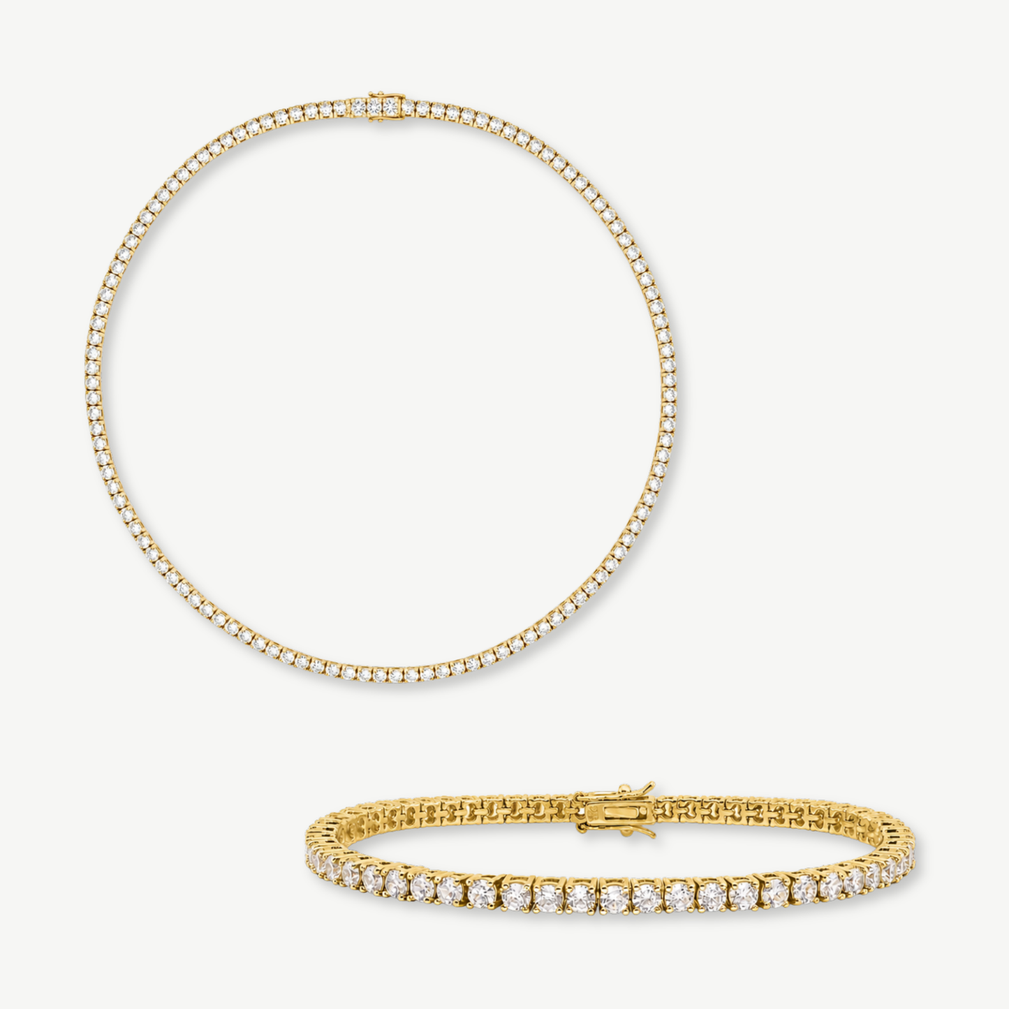 HALO - PARURE COLLIER ET BRACELET TENNIS