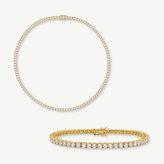 HALO - PARURE COLLIER ET BRACELET TENNIS