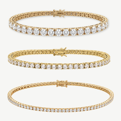 HALO - PARURE DE BRACELETS TENNIS MULTI-TAILLES EN OR