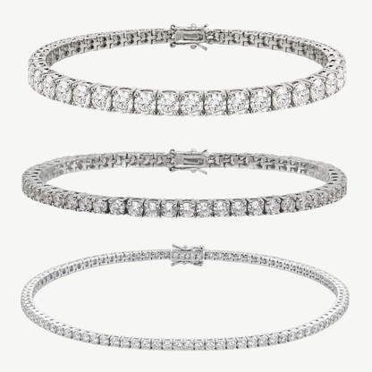 HALO - BUNDLE DE BRACELETS TENNIS MULTI-TAILLES ARGENTÉS