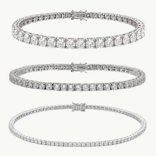 HALO - BUNDLE DE BRACELETS TENNIS MULTI-TAILLES ARGENTÉS