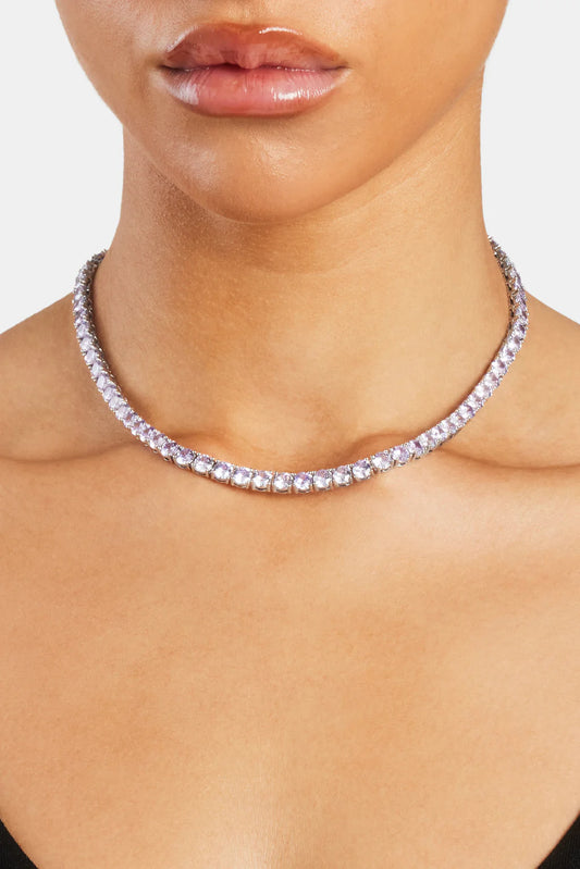 HALO XL - TENNIS NECKLACE / SILVER