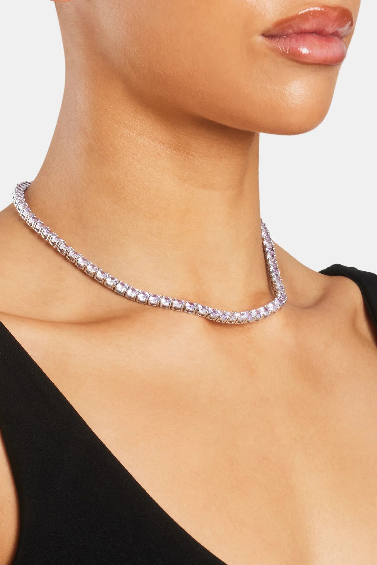 HALO XL - TENNIS NECKLACE / SILVER